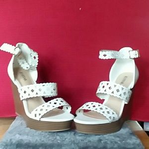 White wedge sandles